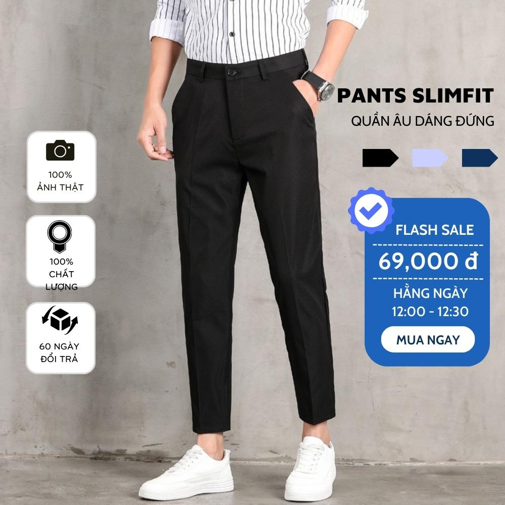 Quần Tây Nam - Quần Âu Nam cao cấp Trendyman Công Sở Dáng Ôm Chuẩn Vải lụa Không Nhăn Không Xù cao cấp