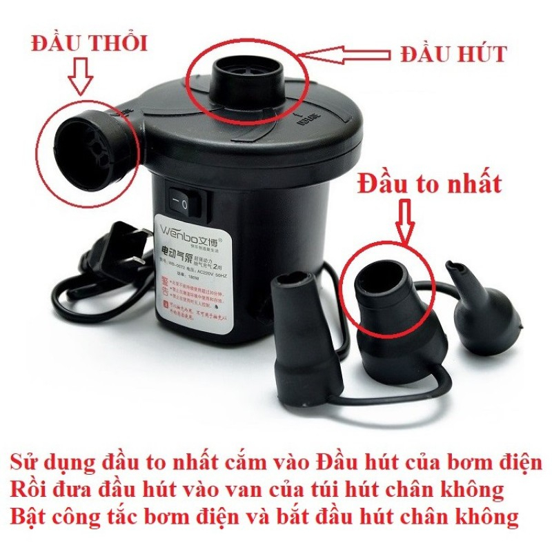 Bơm điện 2 chiều bơm và hút chân không cao cấp