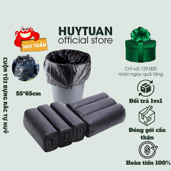 Túi đựng rác - túi rác tự phân hủy dạng cuộn màu đen (TRD03) bibi90 ...