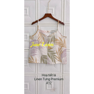 [JUNE LINEN] A12 - Áo 2 dây cổ tim LINEN TƯNG PREMIUM. Ảnh thật.