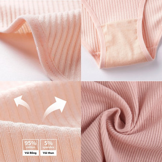 Quần lót nữ cotton sexy gân tăm ôm nữa mông mềm mại co dãn sịn sò King Shop L-246