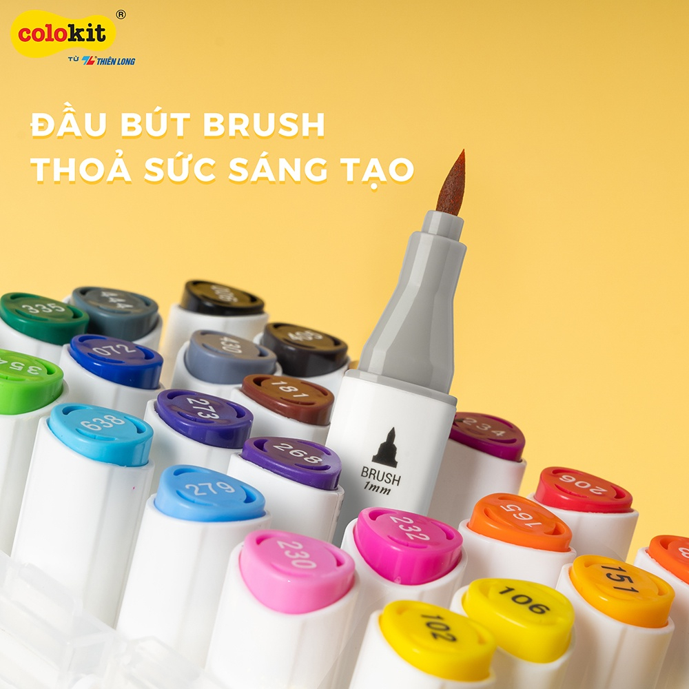 XẢ KHO MUA  2 TẶNG 1 Bút màu dạ Art Marker Thiên Long Colokit - Tặng sổ Sketch- Bộ 12/24 màu