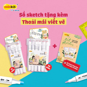 XẢ KHO MUA 2 TẶNG 1 Bút màu dạ Art Marker Thiên Long Colokit - Tặng sổ Sketch- Bộ 12/24 màu