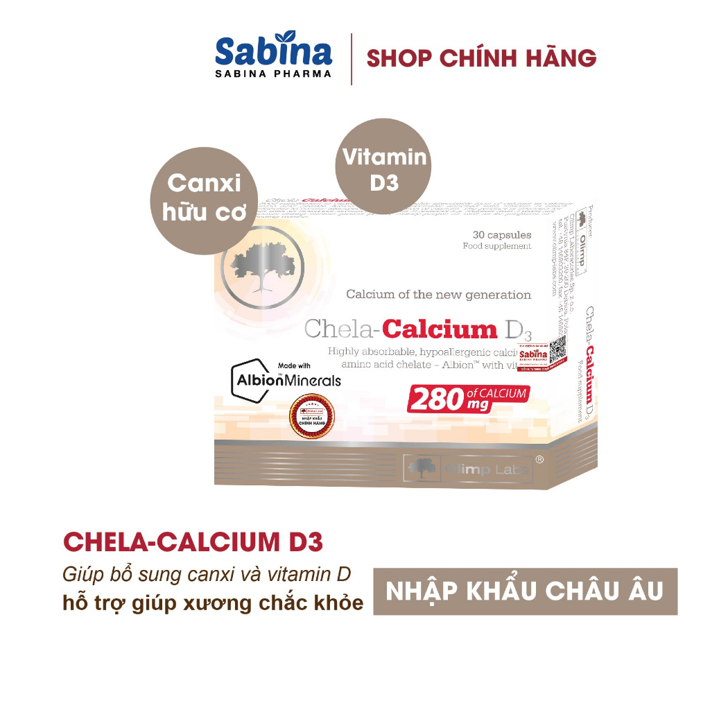 Ảnh 4H Chela Calcium D3 (Olimp Labs.Thực phẩm bảo vệ sức khỏe hỗ trợ bổ sung canxi và vitamin D3 cho bà bầu và cho con bú 4