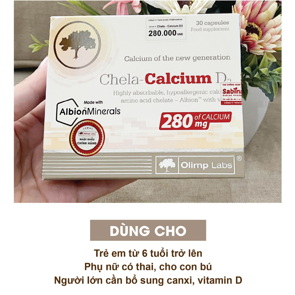 [Chính hãng] Canxi Chela Calcium D3 ( Olimp labs) Canxi cho bà bầu, bổ sung canxi và vitamin D3 36.6g