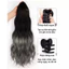 Tóc giả ngoạm đuôi nhuộm Ombre đen ghi khói Hàn Quốc QiQishop