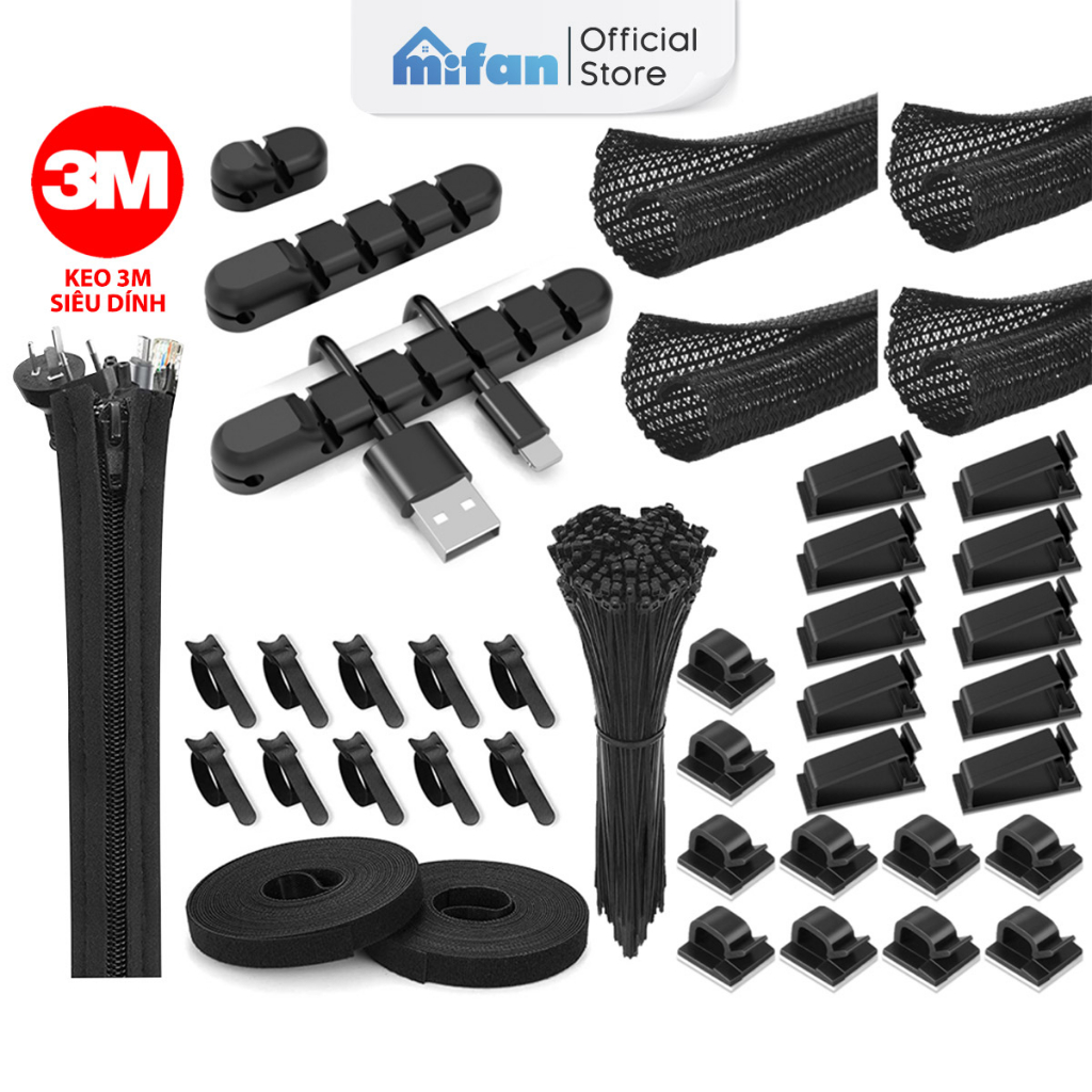 Miếng Silicone Kẹp Giữ Dây Cáp Sạc Điện Thoại, Máy Tính Cao Cấp MIFAN – Keo 3M Siêu Dính