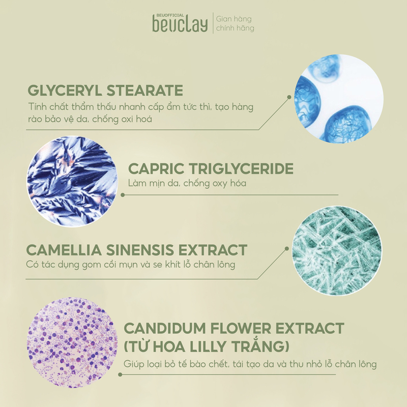 Ảnh Mặt nạ đất sét BEUCLAY trà xanh sáng da, se khít lỗ chân lông, kiểm soát dầu, hỗ trợ giảm mụn cám mụn đầu đen 3