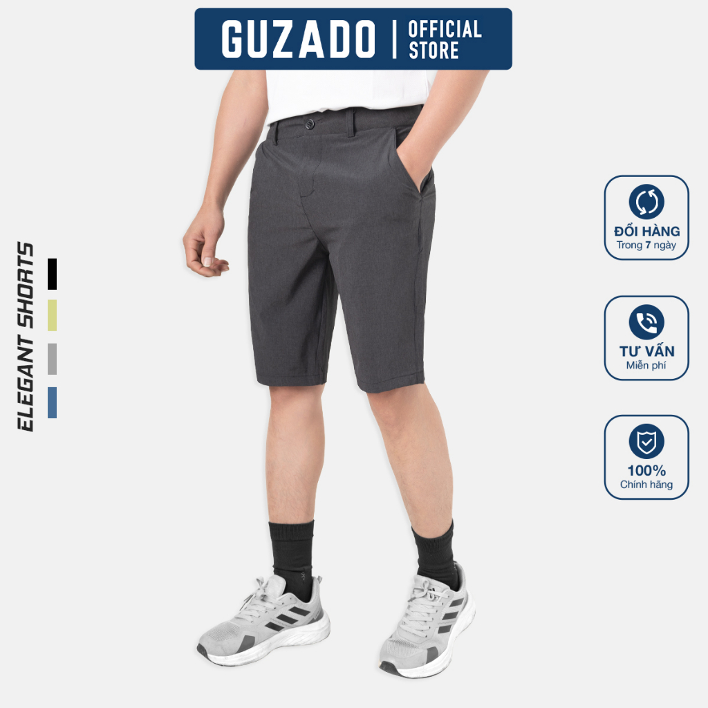 Quần đùi nam Guzado vải kaki gió thể thao cao cấp,phong cách trẻ trung năng động QD18
