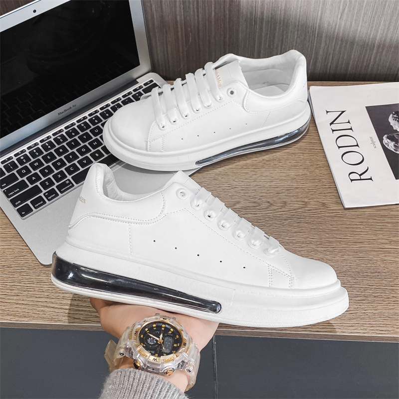 Giày Thể Thao Sneaker Màu Trắng Cho Nam Êm Ái Tôn Dáng, Tăng Chiều Cao Chuẩn Phong Cách Hàn Quốc