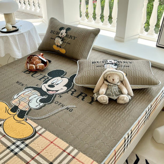 Chiếu điều hòa cao su non họa tiết 5D boc chun, chiếu cao su non DISNEY bọc chun đệm nhập khẩu kèm 2 gối cùng màu