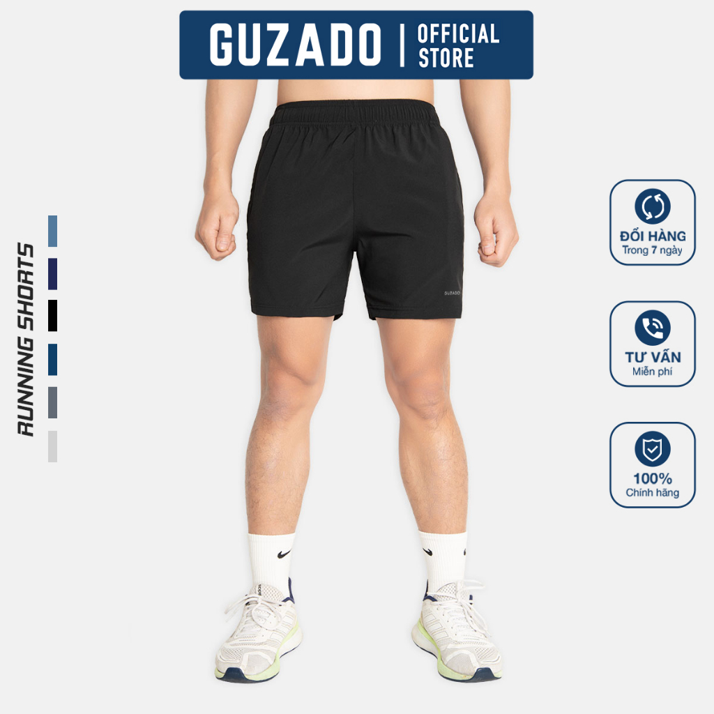 Quần short thể thao nam GUZADO dòng runing chạy bộ co giãn thoải mái,thấm hút tốt MSR2311