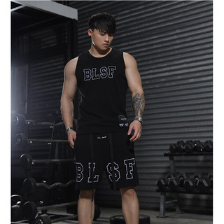 Bộ Ba Lỗ Tanktop Hè BLSF Chữ Bản Lớn Phong Cách Bóng Rổ Trẻ Trung, Chất Liệu Cotton Khô Mềm Mịn Thoải Mái Thấm Hút