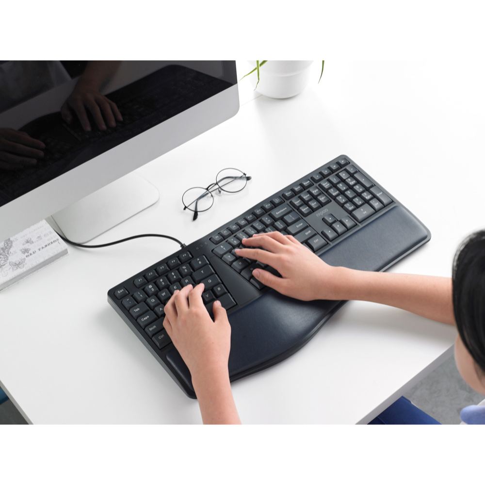 Bàn Phím có dây Công Thái Học Rapoo NK8800 vòm cong tự nhiên, 110 phím (13 phím hotkeys) | BigBuy360 - bigbuy360.vn