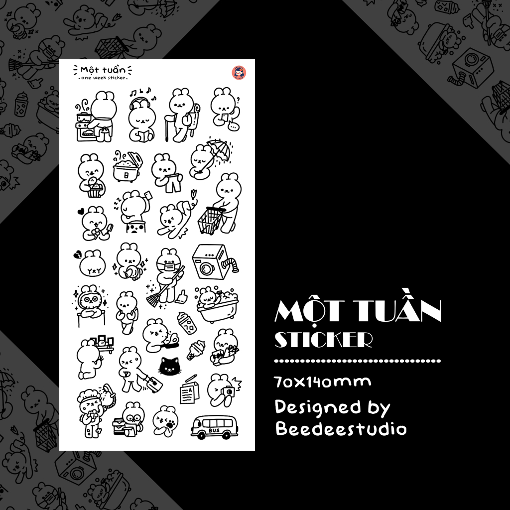 Tấm sticker MỘT TUẦN mát lạnh decal chống thấm nước | Hàng độc quyền ...