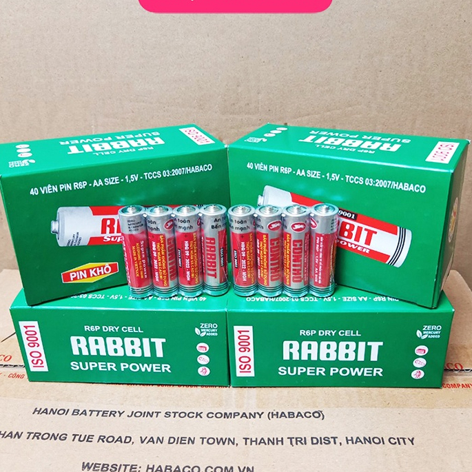 Hộp 20 Viên Pin Con Thỏ, Pin Tiểu AA & Pin Đũa , Pin Nhí AA 1.5V Chính ...