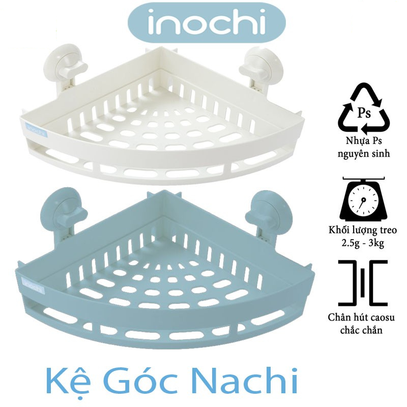 Kệ Gắn Treo để đồ Góc tam giác dùng cho nhà tắm Inochi, dán siêu bền chắc, không cần khoan tường