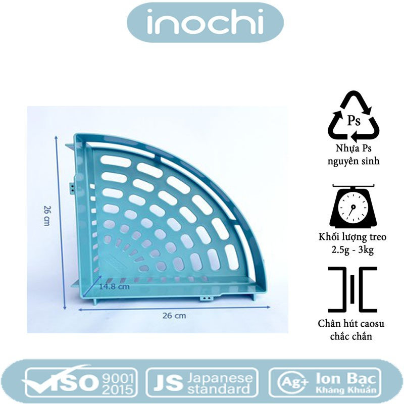 Kệ Gắn Treo để đồ Góc tam giác dùng cho nhà tắm Inochi, dán siêu bền chắc, không cần khoan tường
