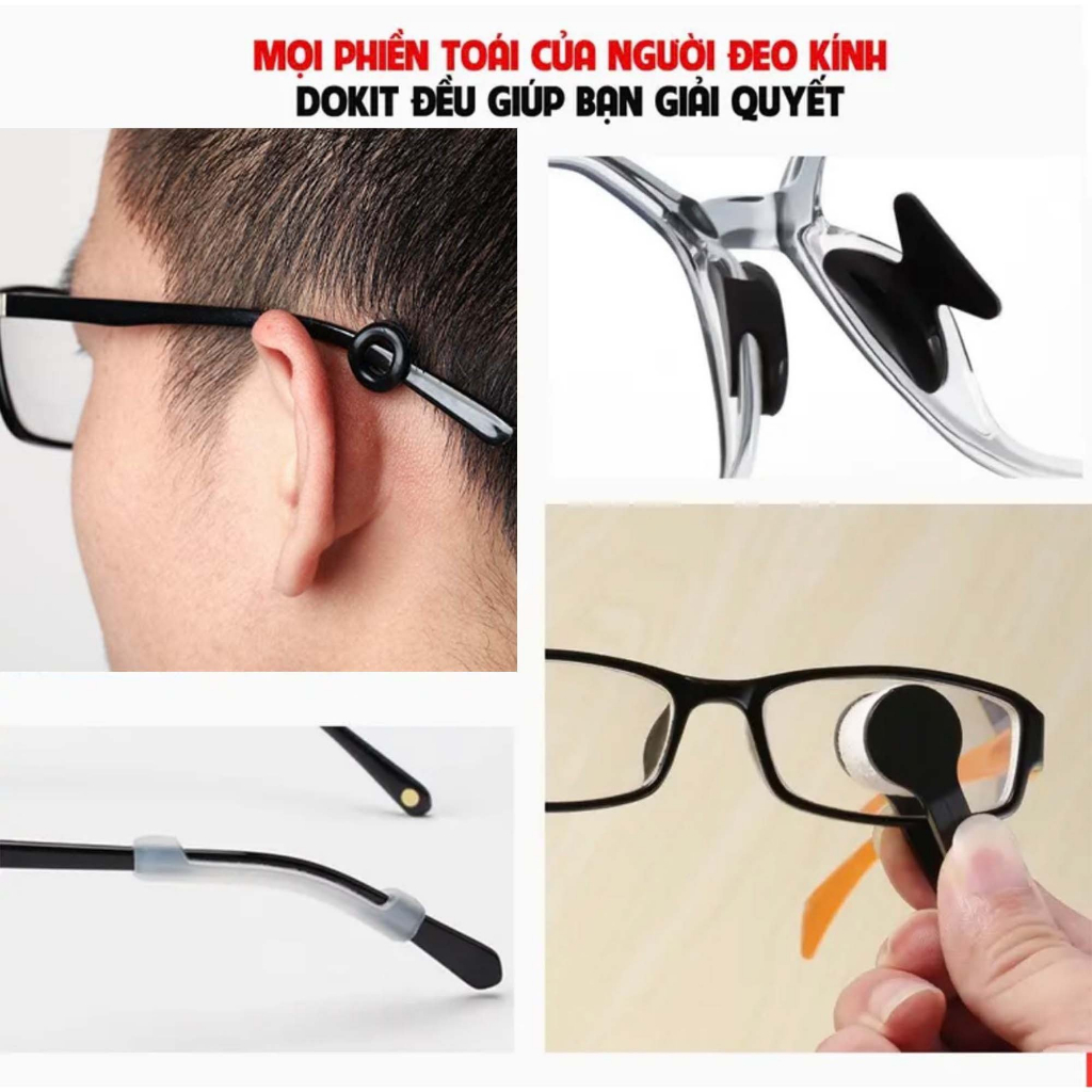Ảnh Bộ sản phẩm phụ trợ người đeo kính DOKCRAZY DOKIT tiện lợi chống trượt, đau tai, đầy đủ, hữu ích 4