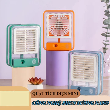 Quạt Điều Hòa Phun Sương Mini, Quạt Điều Hòa Hơi Nước Để Bàn Sạc Điện USB