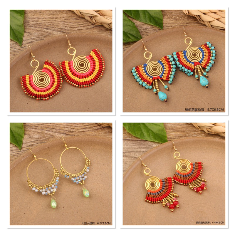 Bông Tai / Khuyên Tai Boho Du Lịch Đi Biển Mẫu Mới Hàng Sẵn Tiệm Nhà Liin