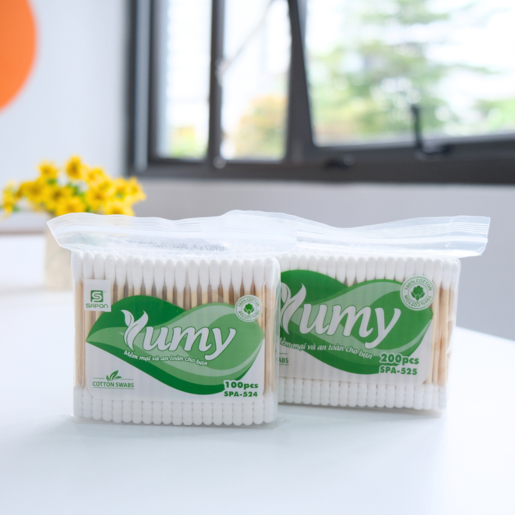 Combo 48 gói Tăm bông YUMY thân trúc chắc chắn 100 que bông mềm mại, thân thiện môi trường(TB01-524)