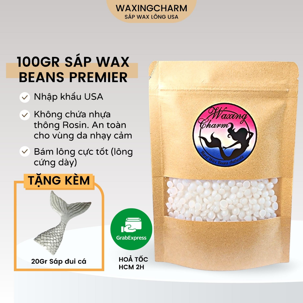 100GR SÁP WAX LÔNG, SÁP WAX NÓNG CAO CẤP PREMIER USA SIÊU BÁM LÔNG TẶNG ...