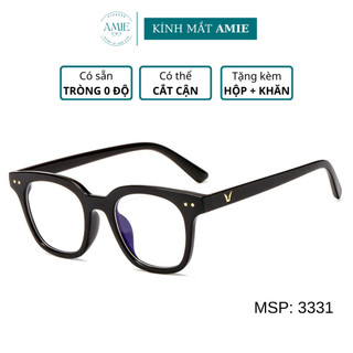 Gọng kính cận nam nữ AMIE Eyewear mắt kính giả cận dáng vuông chất liệu nhựa chắc chắn thời trang màu sắc đẹp 3331