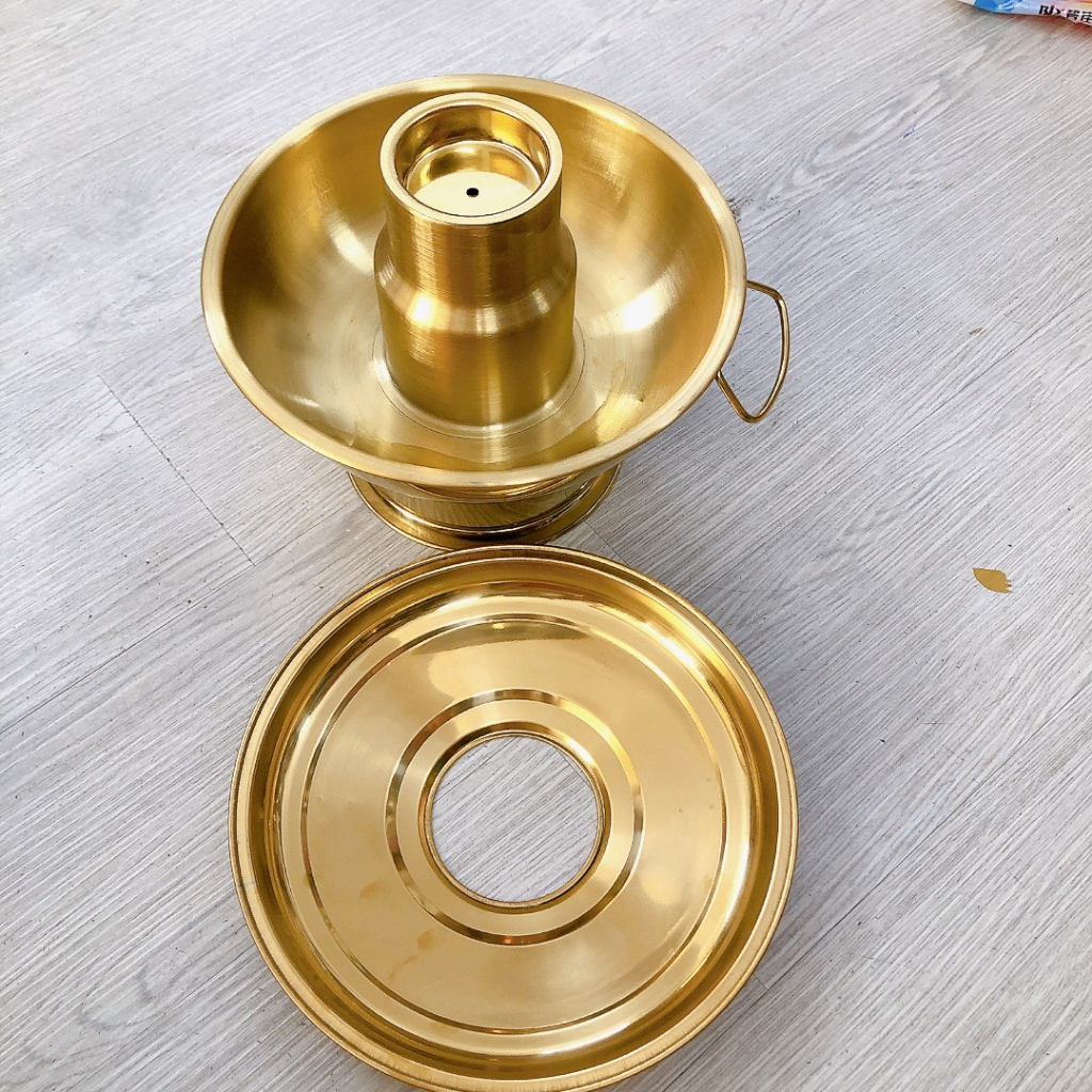 Nồi lẩu cù lao inox mạ vàng kiểu dáng sang trọng- Lẩu than -Nồi lẩu cù lao inox
