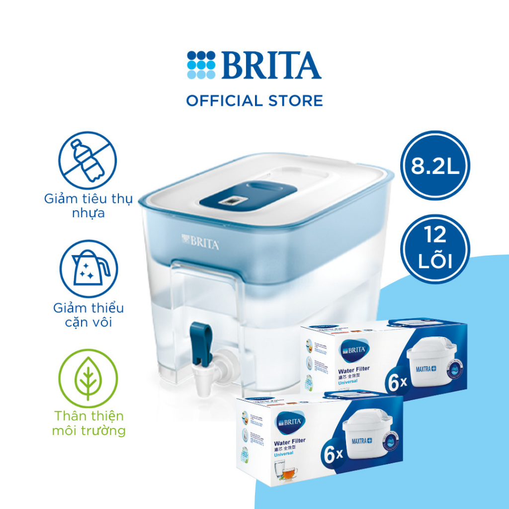Ảnh Combo bình lọc nước Brita Flow 8.2L + 12 lõi lọc Maxtra 1