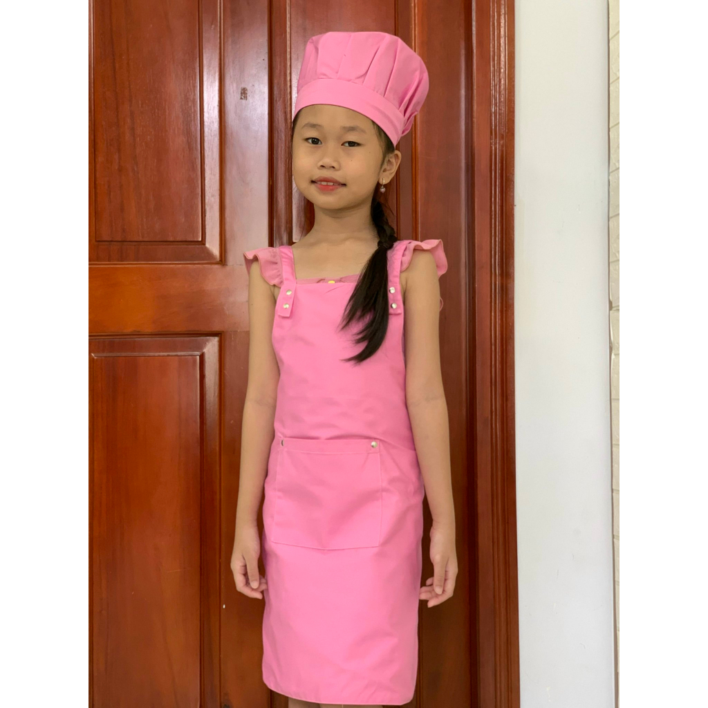 Tạp Dề nấu ăn, vẽ tranh cho trẻ, bé mầm non, tiểu học, tạp dề cho bé  và Nón Bếp NHIỀU MÀU