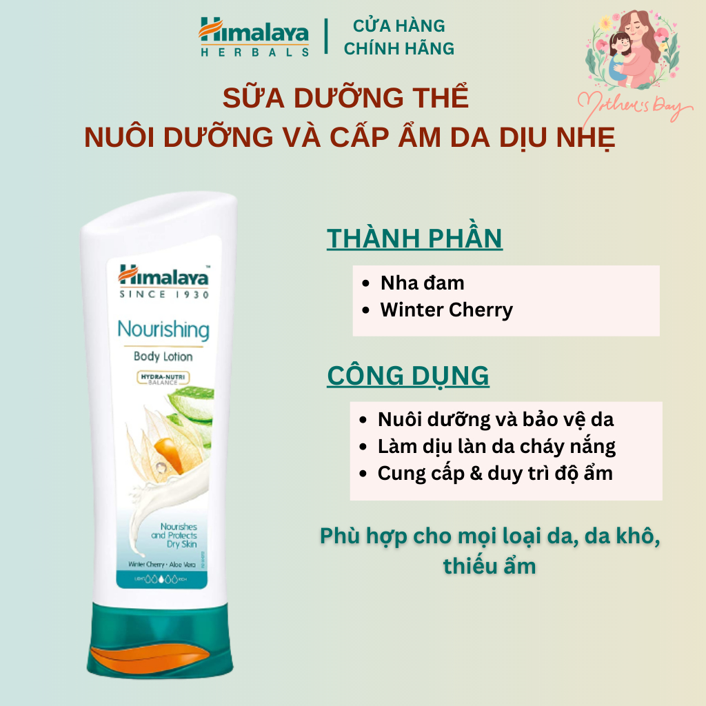 Ảnh MUA 1 TĂNG 1 [HSD: 30.6.2025] Sữa dưỡng thể cấp ẩm sâu, phục hồi da Himalaya Nourishing Body Lotion 200ml 3
