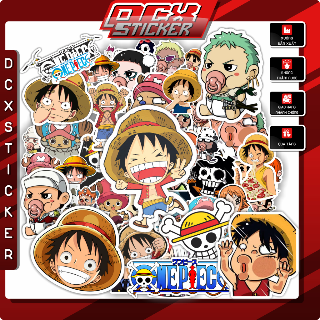 Sticker One Piece Chống nước | Hình dán laptop, điện thoại, đàn guitar ...