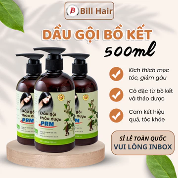 Dầu gội bồ kết cô đặc PRM chai 500ml, dầu gội thảo dược giúp kích mọc, giảm rụng tóc, giảm gàu | Bill Hair, Billhair