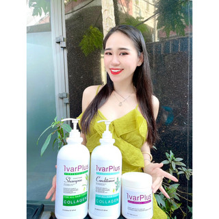 Cặp Dầu Gội Xả Siêu Thơm Siêu Mượt Tóc IvarPLus Collagen 4000ml