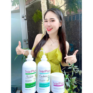 Cặp Dầu Gội Xả Siêu Thơm Siêu Mượt Tóc IvarPLus Collagen 4000ml