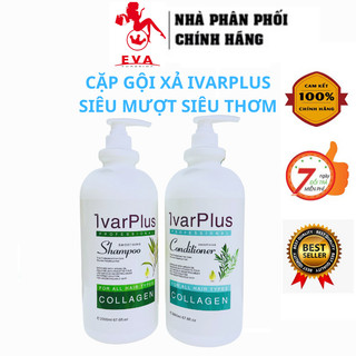 Cặp Dầu Gội Xả Siêu Thơm Siêu Mượt Tóc IvarPLus Collagen 4000ml