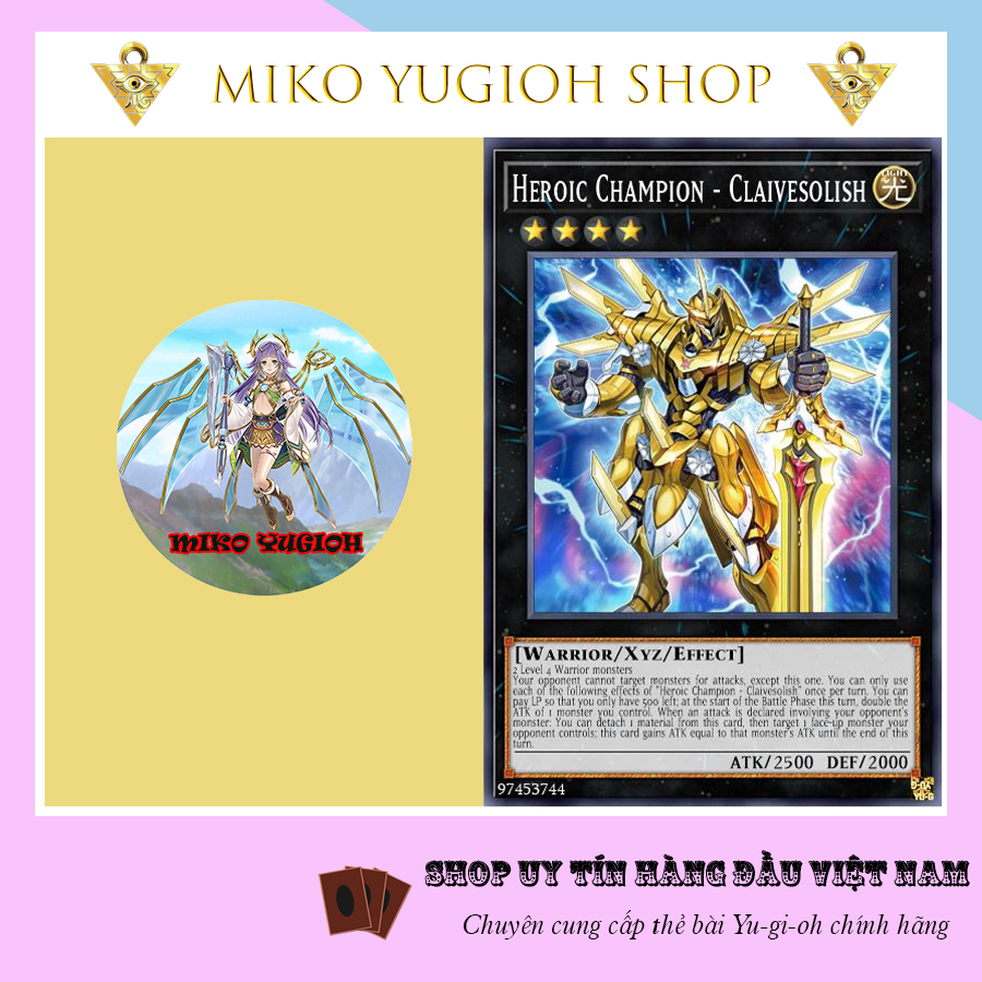 Miko Yugioh Thẻ Bài Yugioh Chính Hãng Tiếng Nhật Heroic Champion Claivesolish Difo 8536