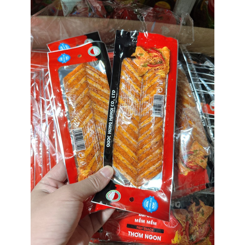 Snack miếng Cá hồi nướng thơm cay thương hiệu dưa hấu đỏ (1 gói ...