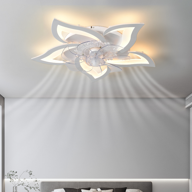 Ảnh Quạt đảo trần đèn led trang trí phòng khách phòng ngủ dạng mâm SuperVilighting QUATDAOTRAN-DENMAM-D600 có điều khiển 3