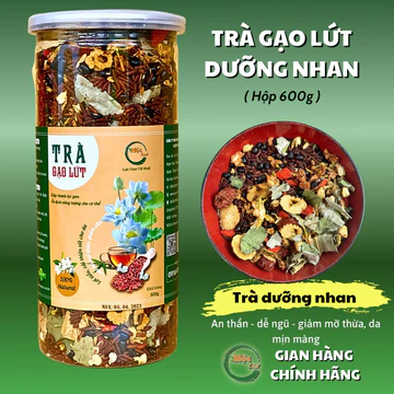 Trà gạo lứt dưỡng nhan - Trà gạo lứt táo đỏ , kỳ tử hộp 600g