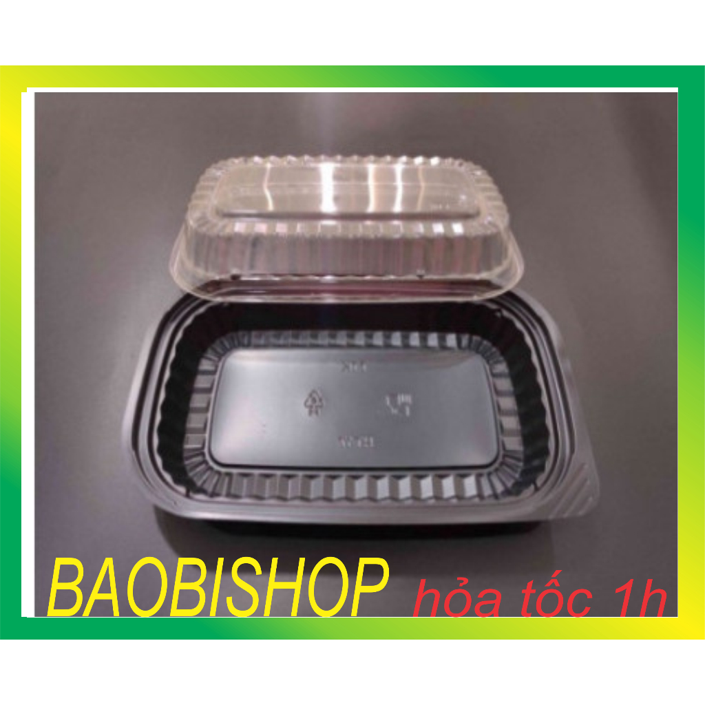 Hộp nhựa HT17 [Lốc 50] hộp đế đen hộp sushi_ bao bì shop | Shopee Việt Nam