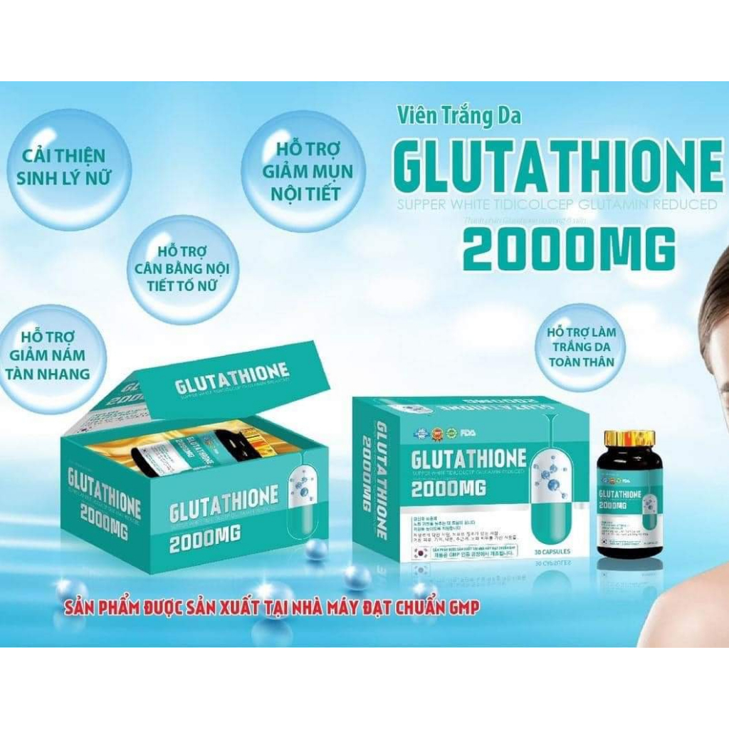 viên uống trắng da glutathione 2000mg Viên uống trắng da glutathione 2000mg