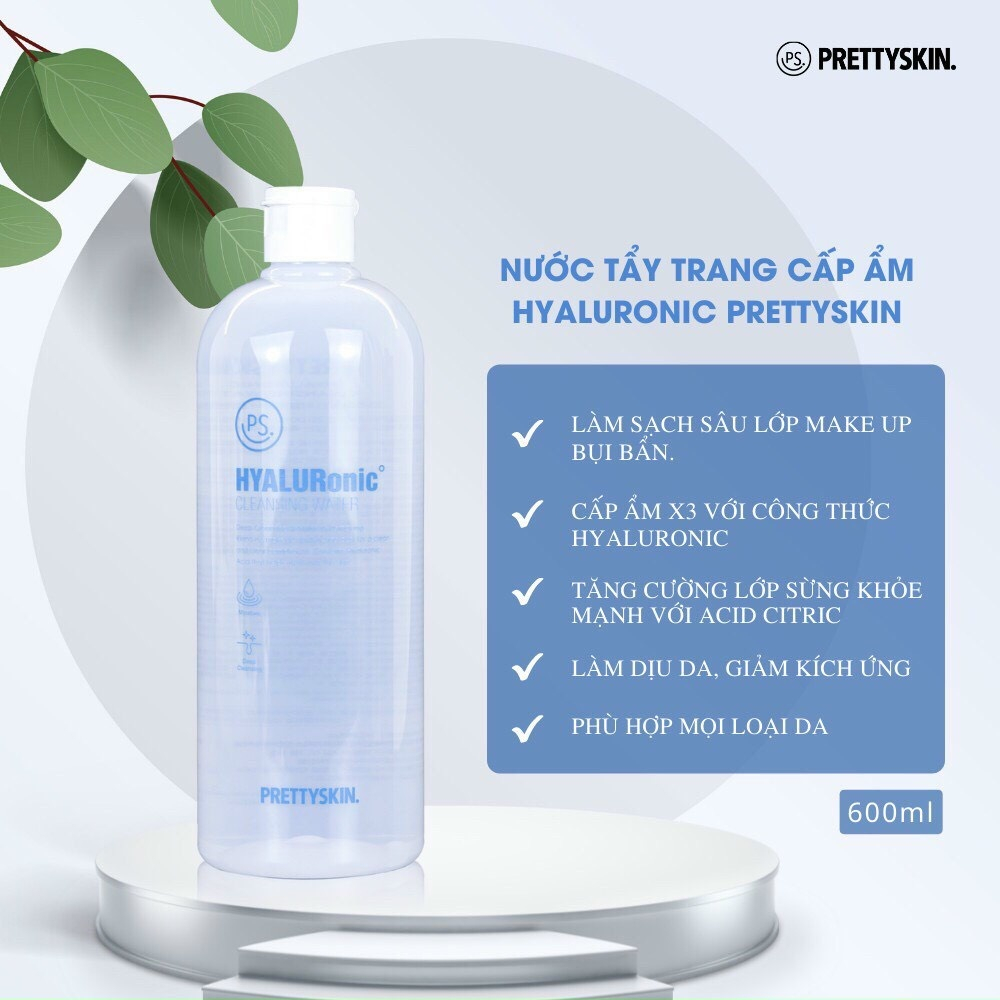 Ảnh Nước Tẩy Trang Rau Má PRETTY SKIN, Giúp Sạch Sâu, Cấp Ẩm, Giảm Mụn Hiệu Qủa - 500ml 1