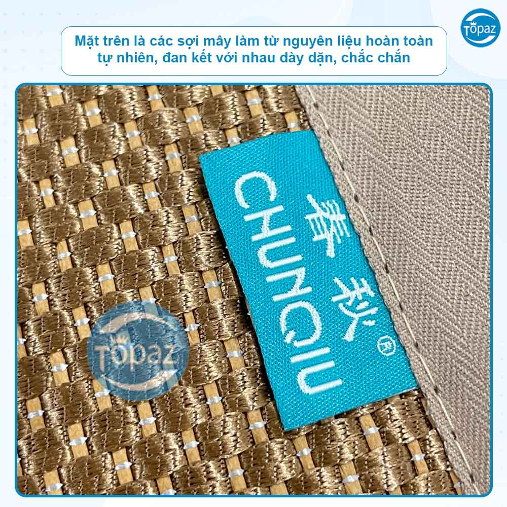 Chiếu Mây Điều Hòa Chunqiu Cao Cấp TOPAZ Nhập Khẩu Sợi Mây Thoáng Mát Dễ Chịu Khi Nằm
