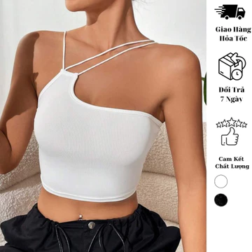 Áo croptop nữ hai dây JUNE.SG co giãn Áo croptop nữ body hai dây D015