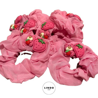 Dây Cột Tóc Gấu Dâu Dâu Tây Dễ Thương LINDO Bằng Cao Su Co Giãn Phong Cách Hàn Quốc Cho Nữ
