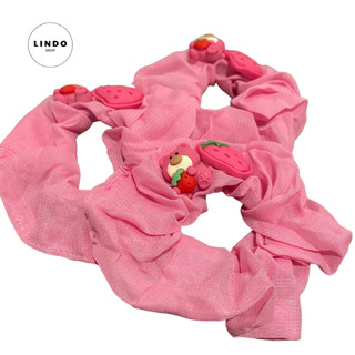 Dây Cột Tóc Gấu Dâu Dâu Tây Dễ Thương LINDO Bằng Cao Su Co Giãn Phong Cách Hàn Quốc Cho Nữ