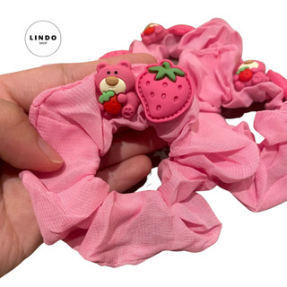 Dây Cột Tóc Gấu Dâu Dâu Tây Dễ Thương LINDO Bằng Cao Su Co Giãn Phong Cách Hàn Quốc Cho Nữ