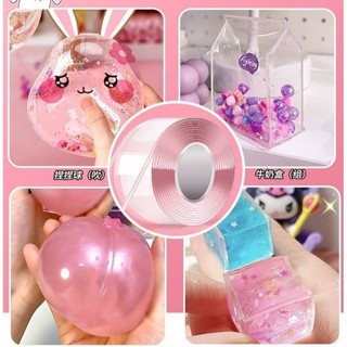 Băng keo nano thổi bóng, băng dính 2 mặt trong suốt siêu chắc QNshop Handmade